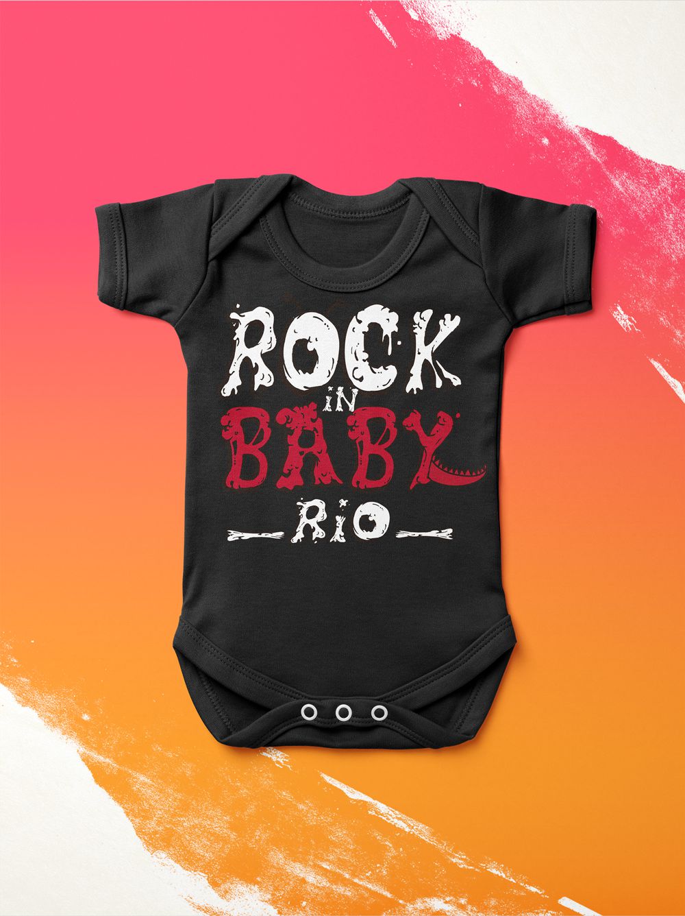 Body Infantil Rock in Baby Preto - Official Store Rock in