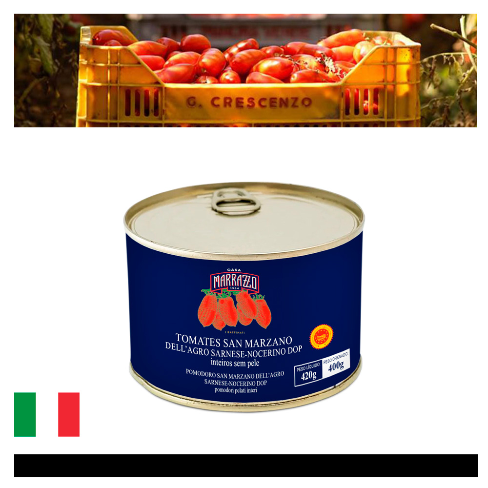 Tomate San Marzano DOP Inteiro sem Pele Casa Marrazzo 420g - Loja Gourmet  Calimp Importadora