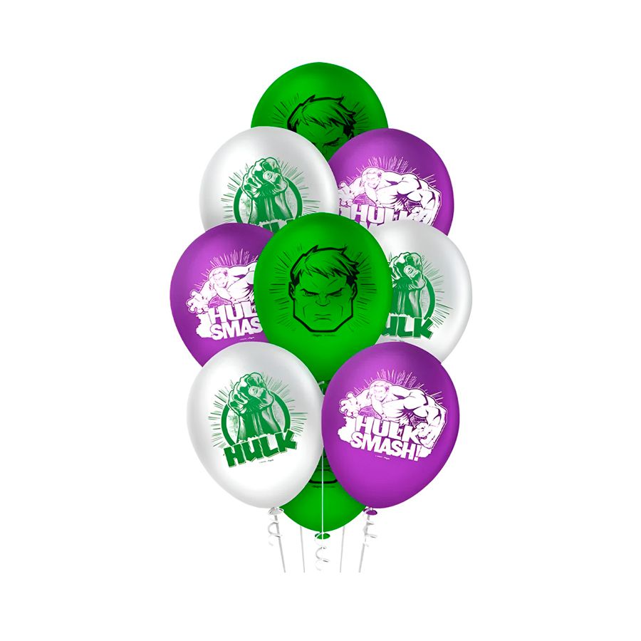 Balão de Festa Decorado Hulk Vingadores 9" 23cm - 25 unidades - Regina -  Rizzo - Rizzo Balões