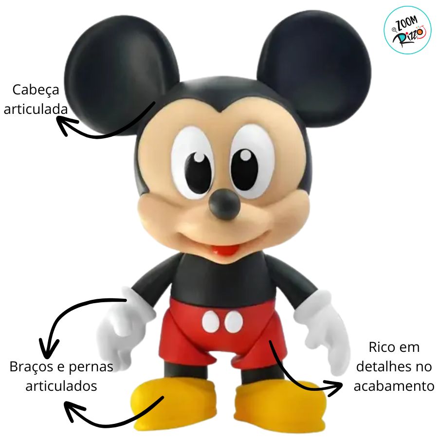 Mickey Mouse Rizzo Boneco Mickey Mouse Articulado de Vinil - 26cm - 1 unidade - Disney ...