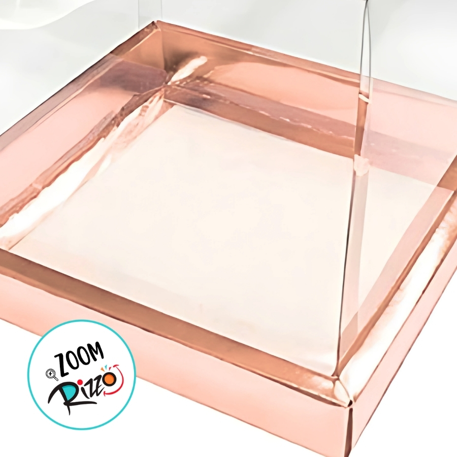 Pvc Bolo Caixa Para Bolo Pvc Base Rose Texturizada - 15x15x15cm - 5 unidades ...