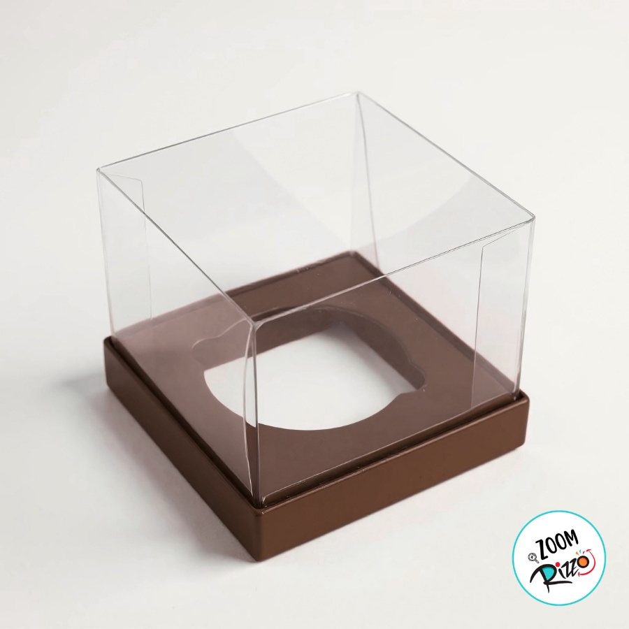 Pvc Bolo Caixa Para Mini Bolo G Pvc Base Marrom - 8x8x8cm - 10 unidades - Assk ...
