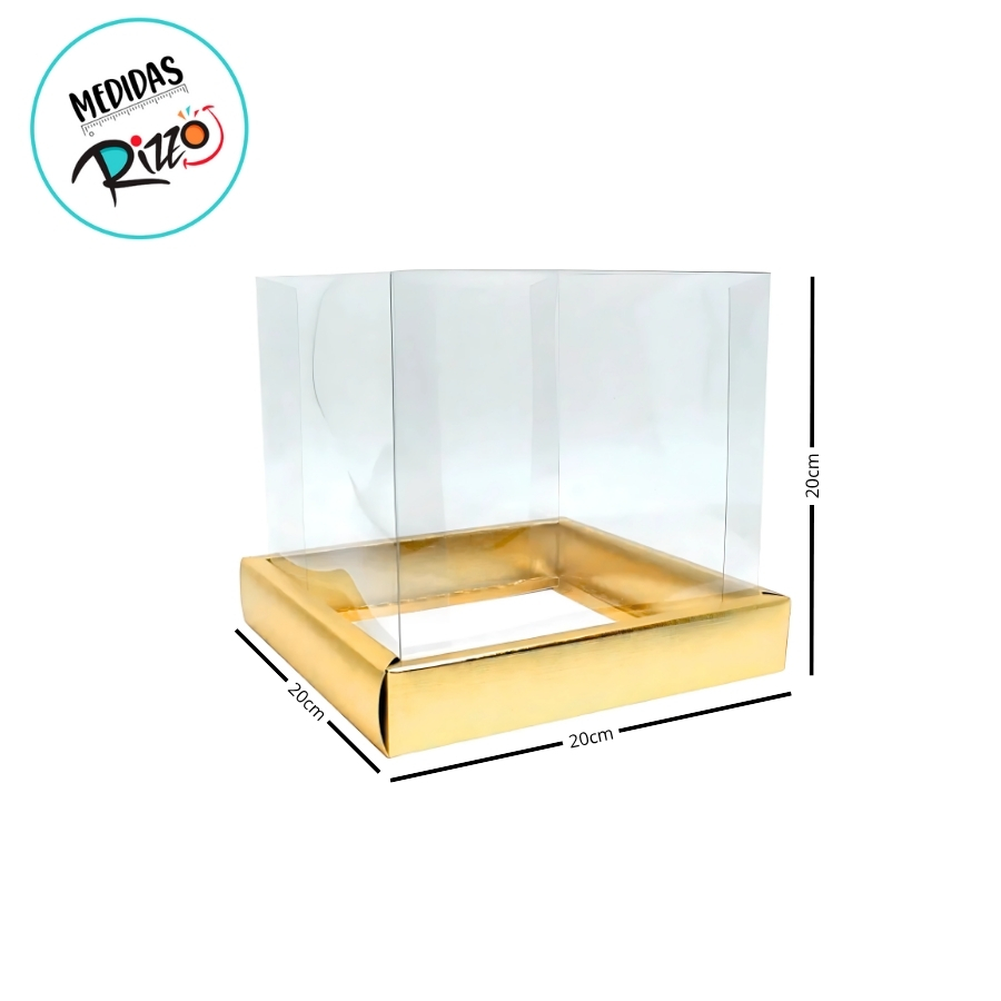 Pvc Bolo Caixa Para Bolo Pvc Base Ouro Texturizada - 20x20x20cm - 1 unidade ...