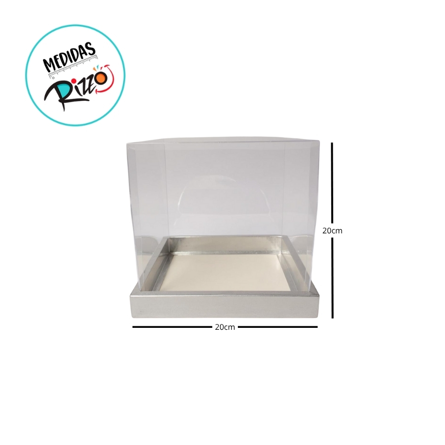 Pvc Bolo Caixa Para Bolo Pvc Base Prata Texturizada - 20x20x20cm - 1 unidades ...