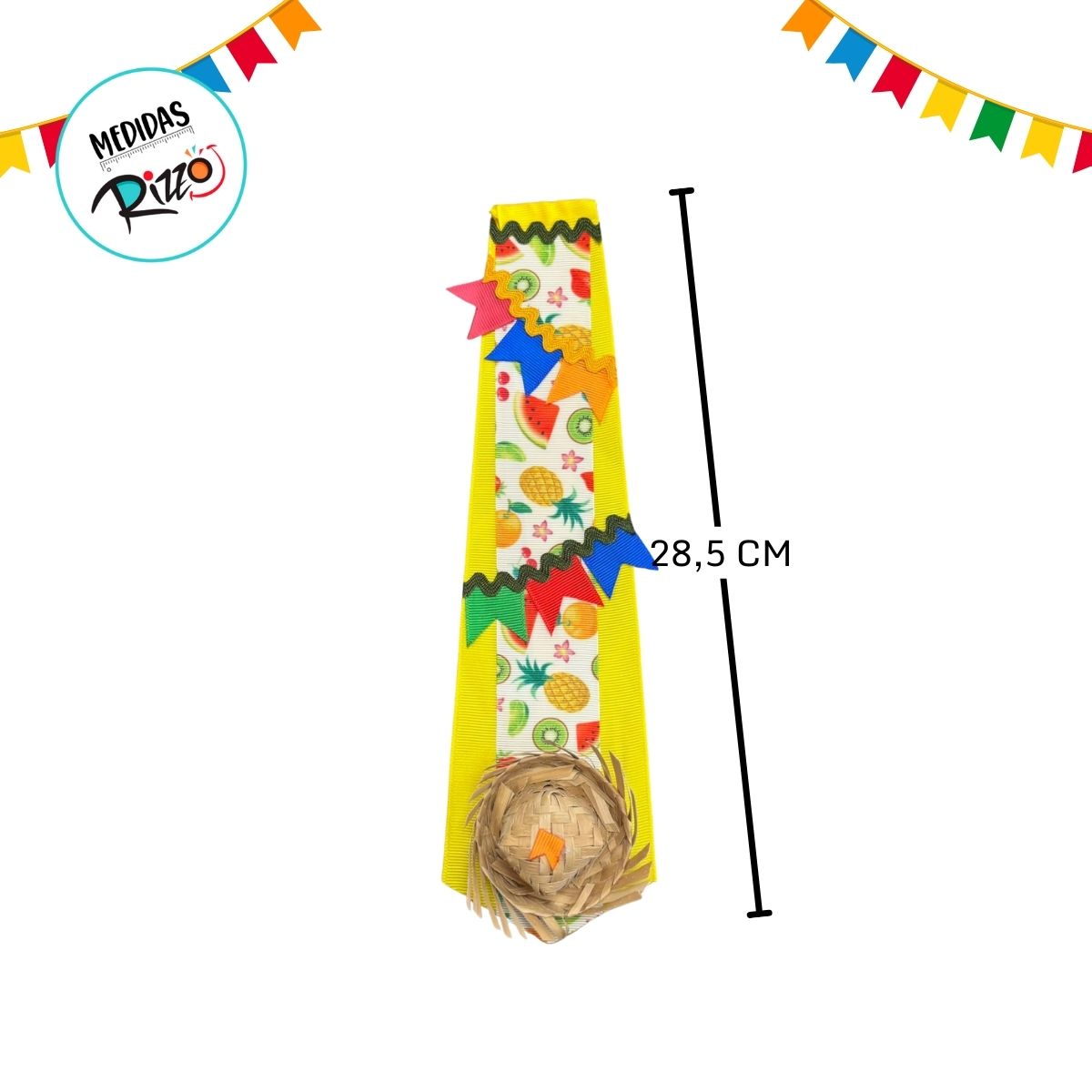 Gravata de Festa Junina - Amarela com Frutas - 28,5cm - 1 unidade ...