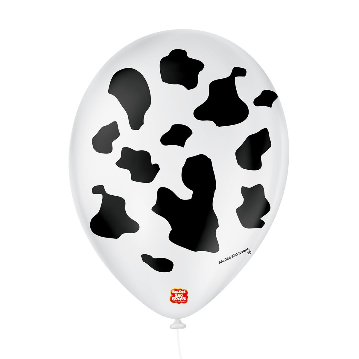 Balão de Festa Látex Decorado Vaquinha - Branco e preto - 25 Unidades -  Rizzo Balões