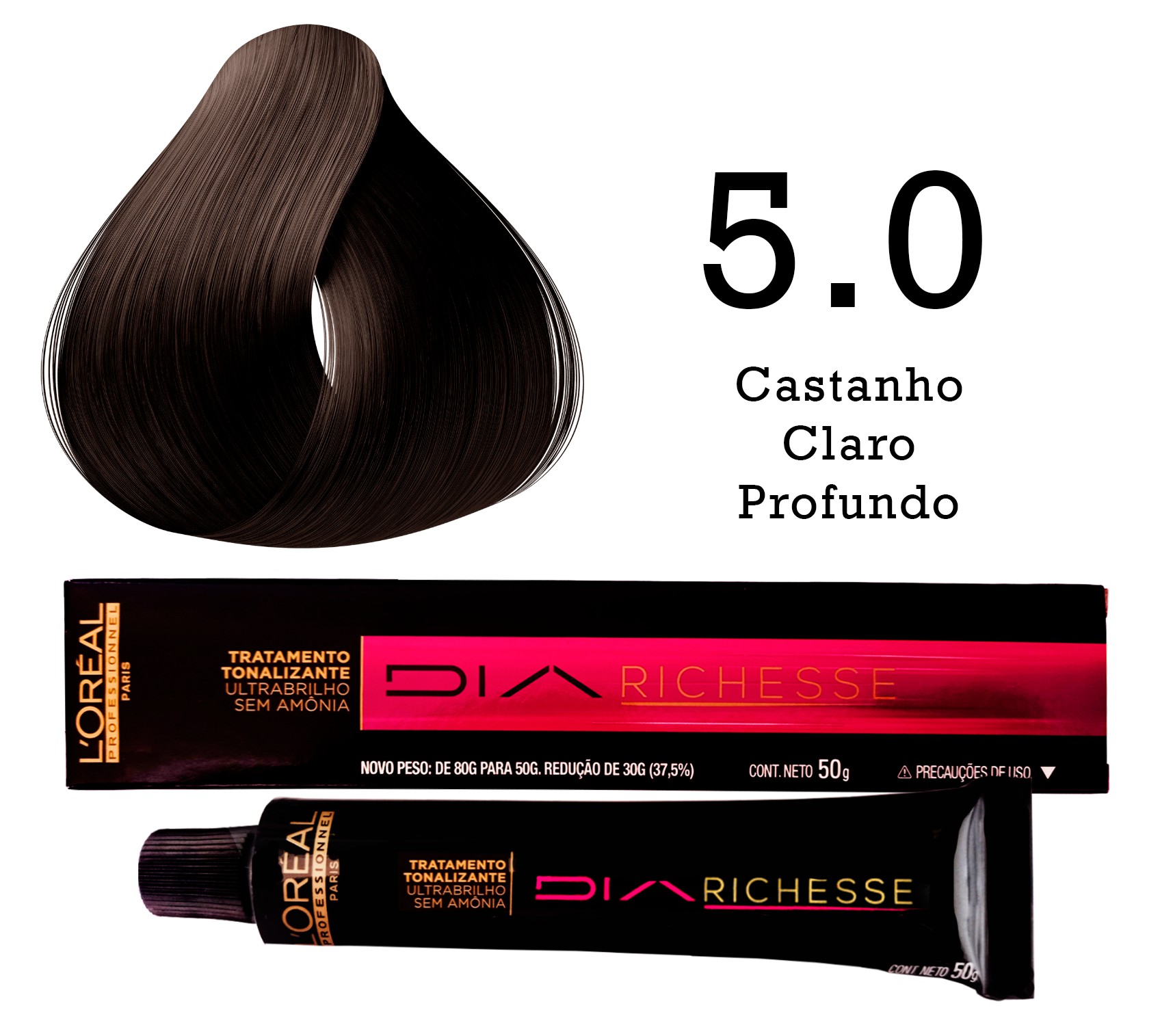 Dia Richesse Tonalizante 80g - 5.0 Castanho Claro - Dia Richesse