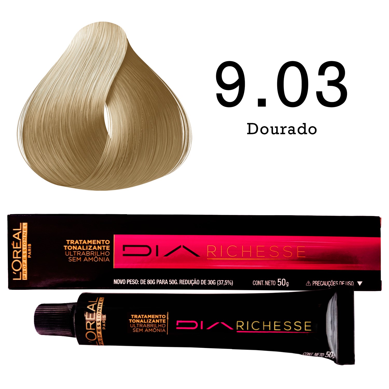 Tonalizante Richesse 9.03 Dourado, 80 G, L'Oréal Paris 