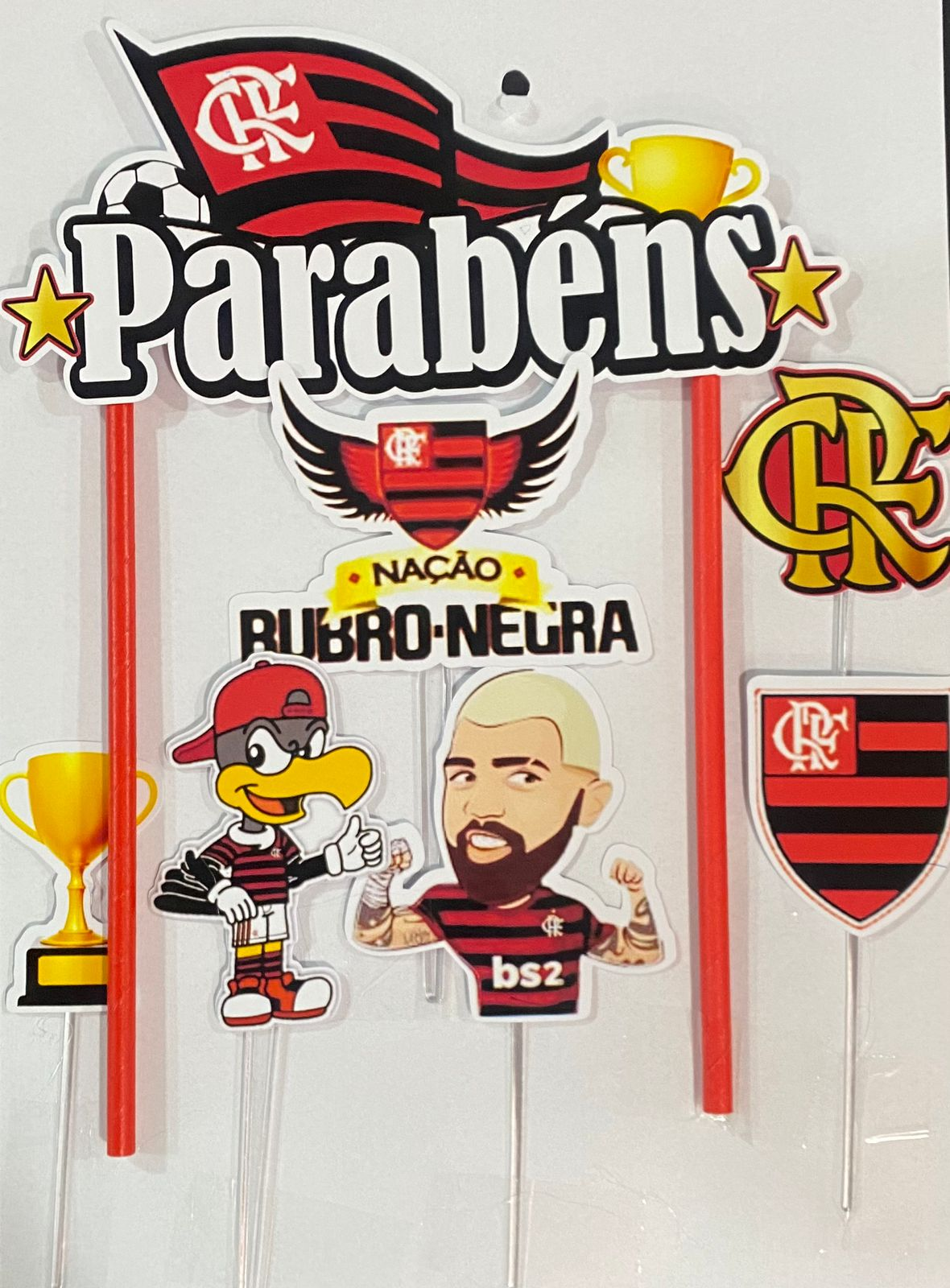 Topo de bolo personalizado Flamengo - Loja de Balões, Artigos para