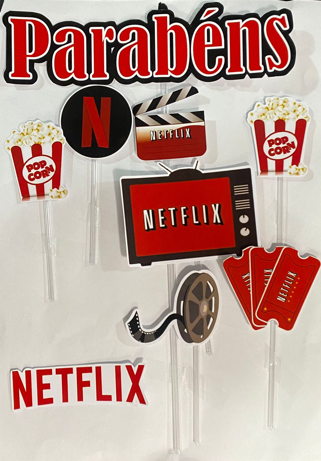 Topo de bolo personalizado Netflix - Loja de Balões, Artigos para Festas e  Fantasias