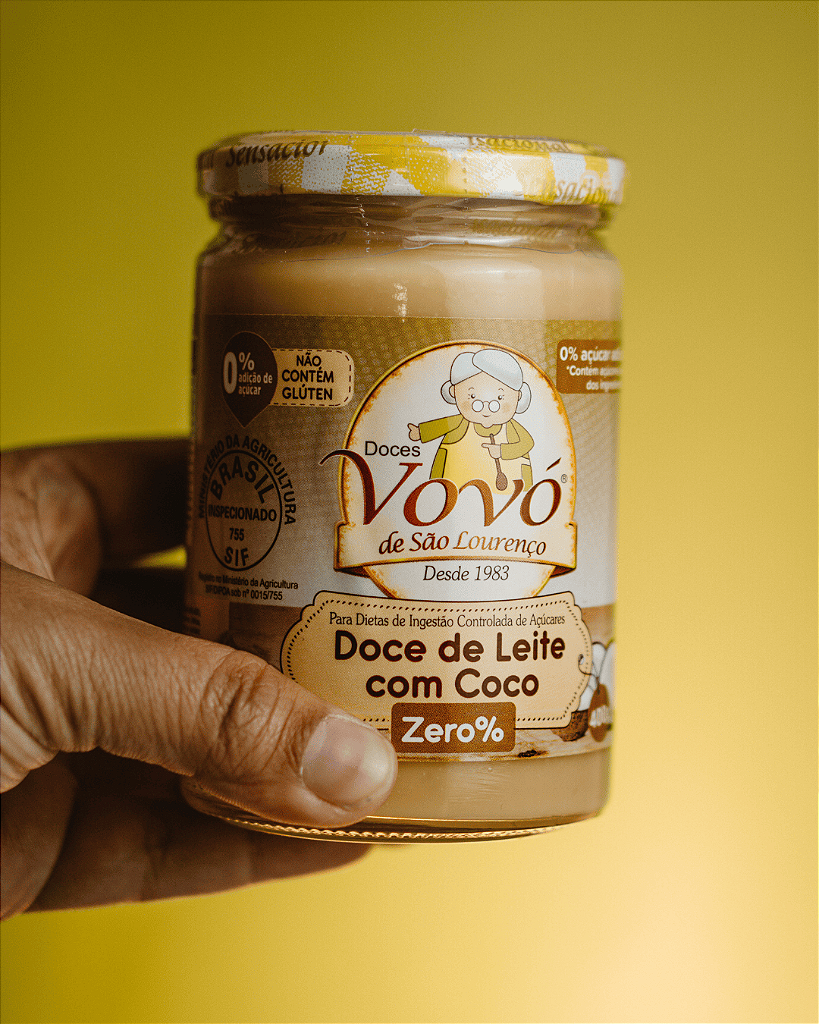 Doce de Leite com Coco Zero Açúcar - 2 Potes de 400g - Andrade Queijaria