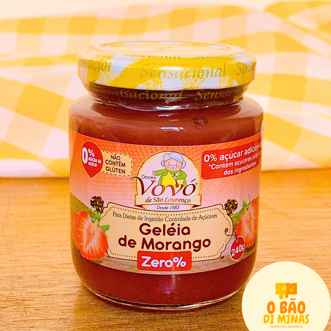 Geleia de Morango Sem açúcar 240g - O Bão di Minas