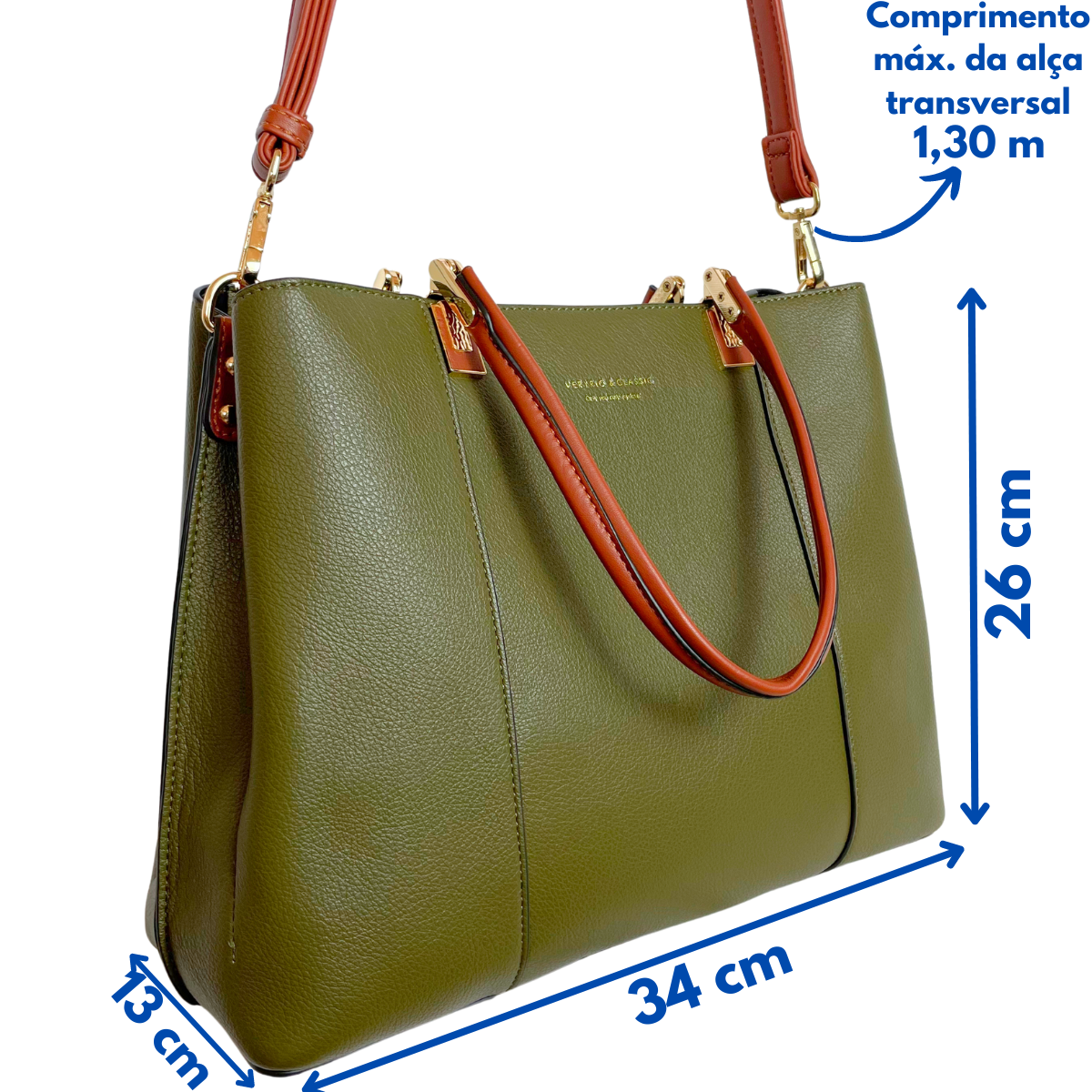Bolsa Feminina Grande Transversal Veryrio Original Verde | Florença ...