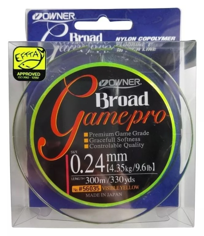 LINHA MONOFILAMENTO OWNER BROAD GAME PRO AMARELA 300M - ESCOLHA BITOLA ...