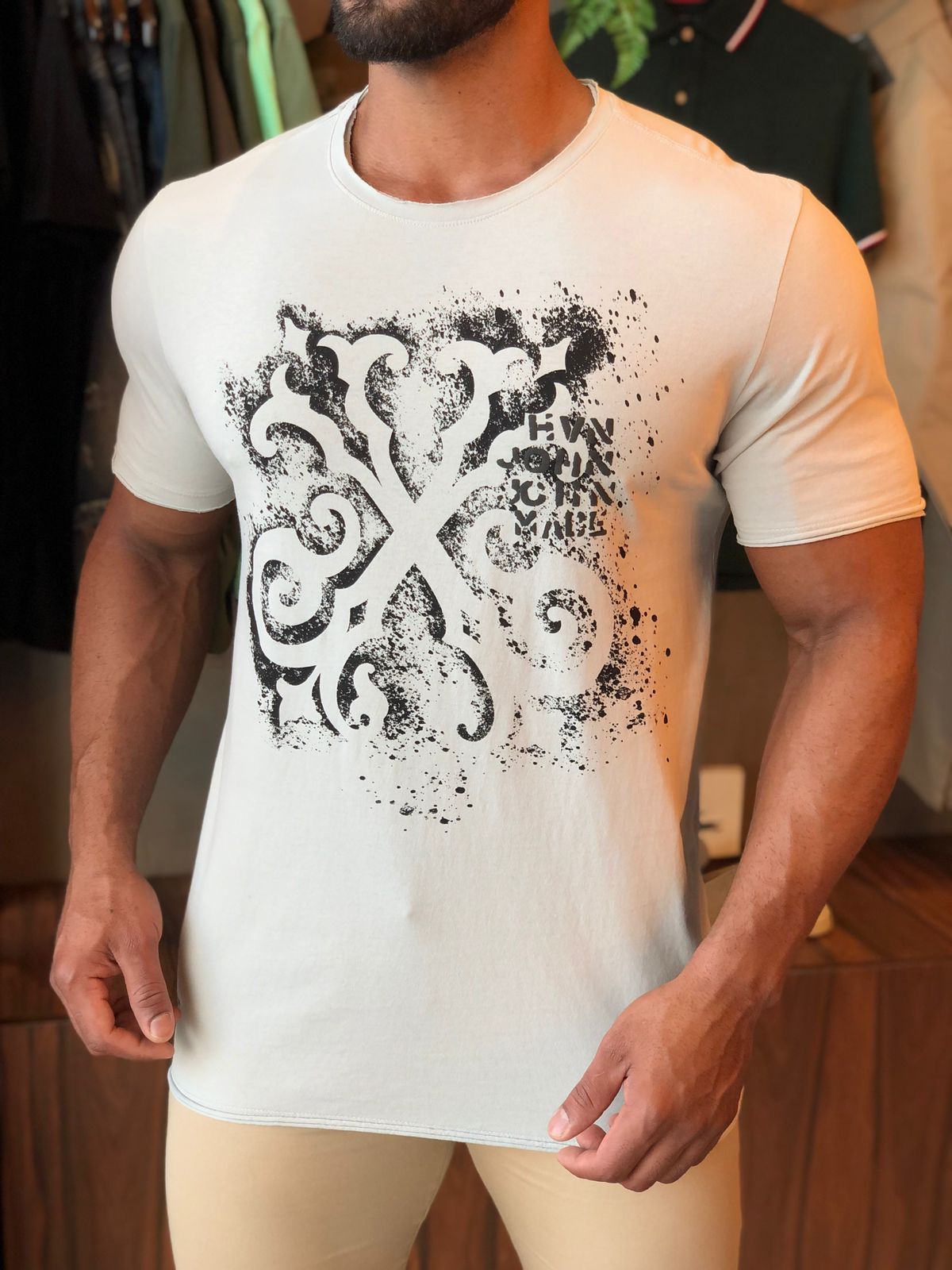 T-shirt Masculina Rg New Botone - John John - Branco - Shop2gether