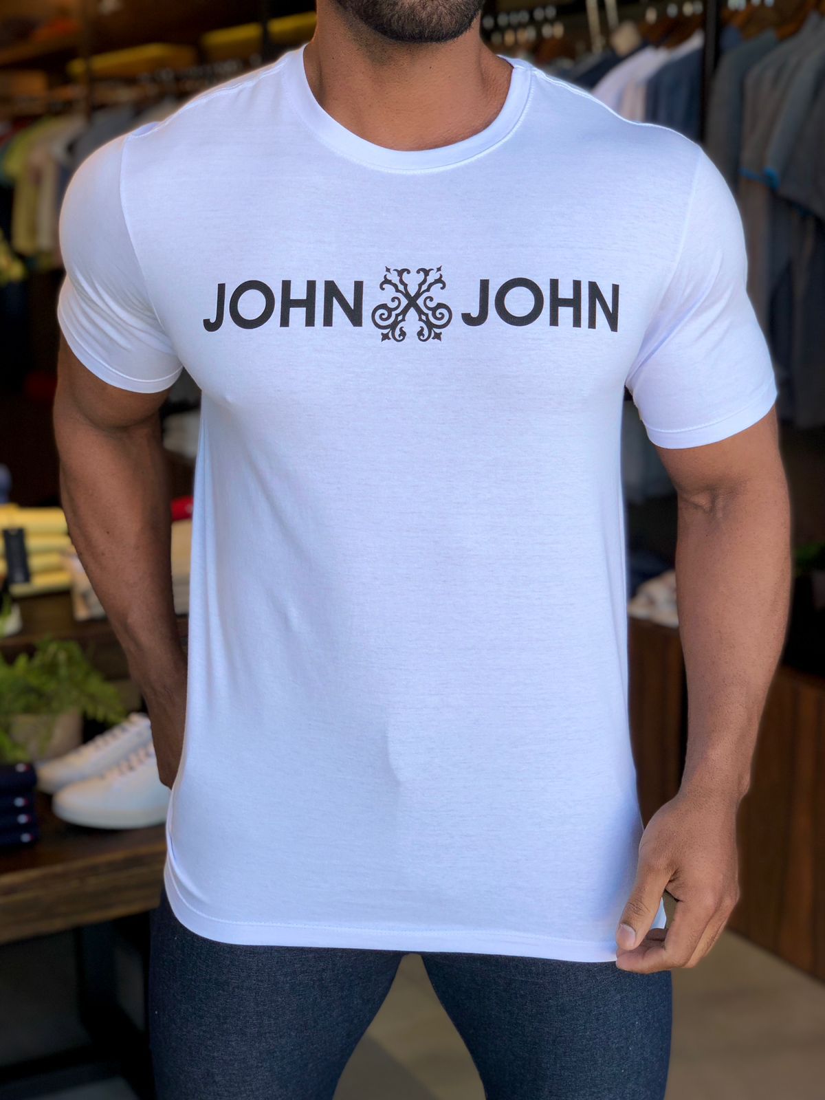 Camiseta John John Trademark Masculina Branca - Dom Store