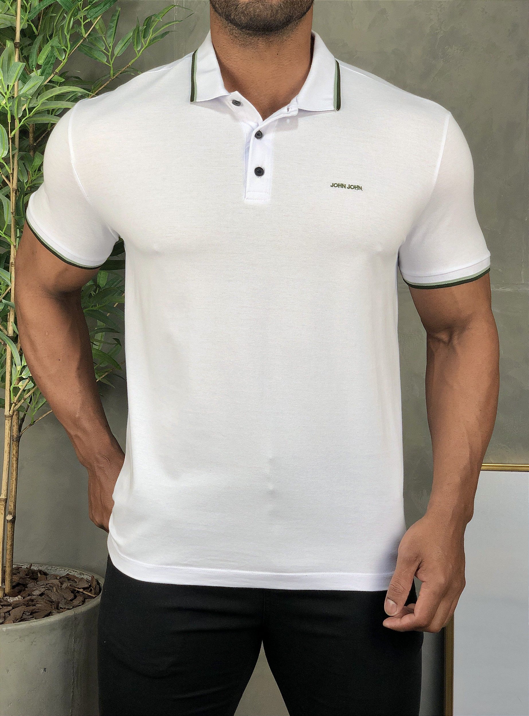 Camisa Polo John John Light Branca - Outlet360