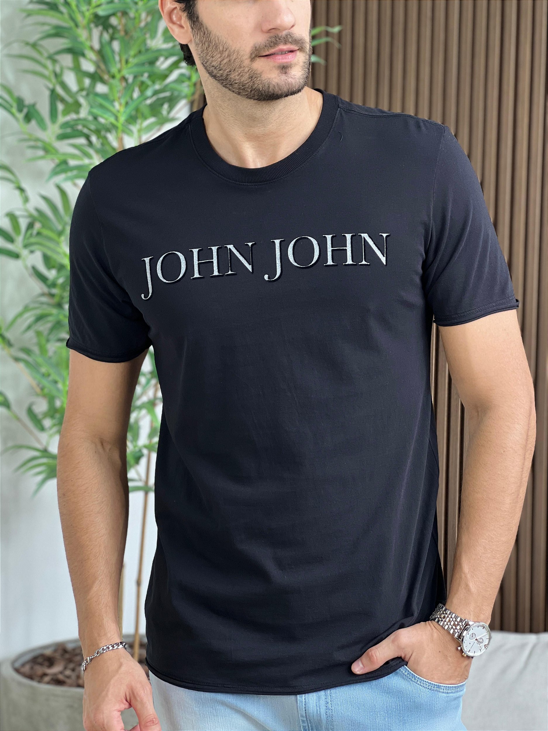 Camiseta John John Line Preta - Compre Agora