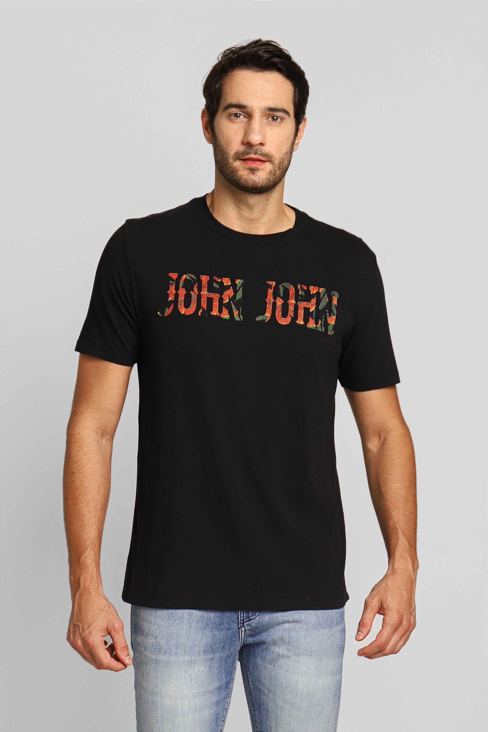 Camiseta John John Estampada Preta Lote com 4 Peças