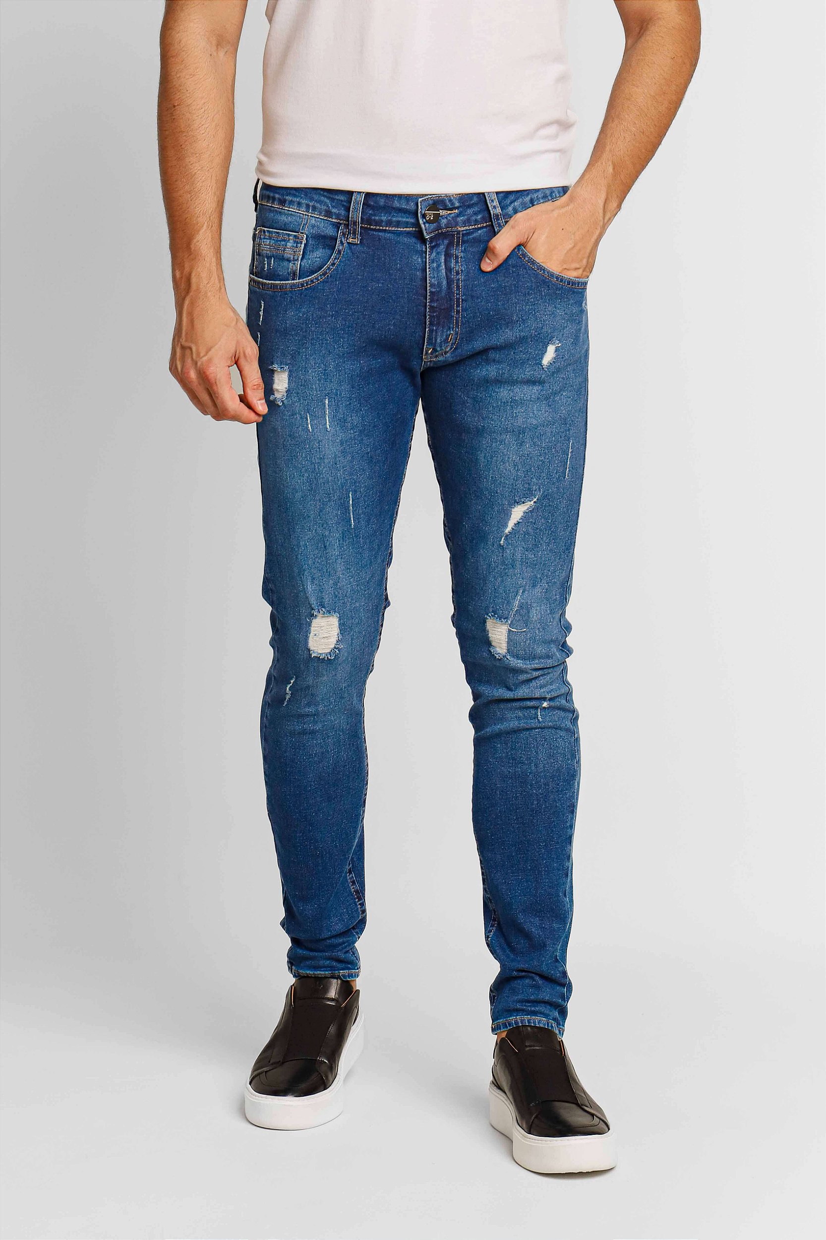 Calça Zip Off Jeans Super Skinny Sky Bleach 00360 HENRI STORE MULTIMARCAS