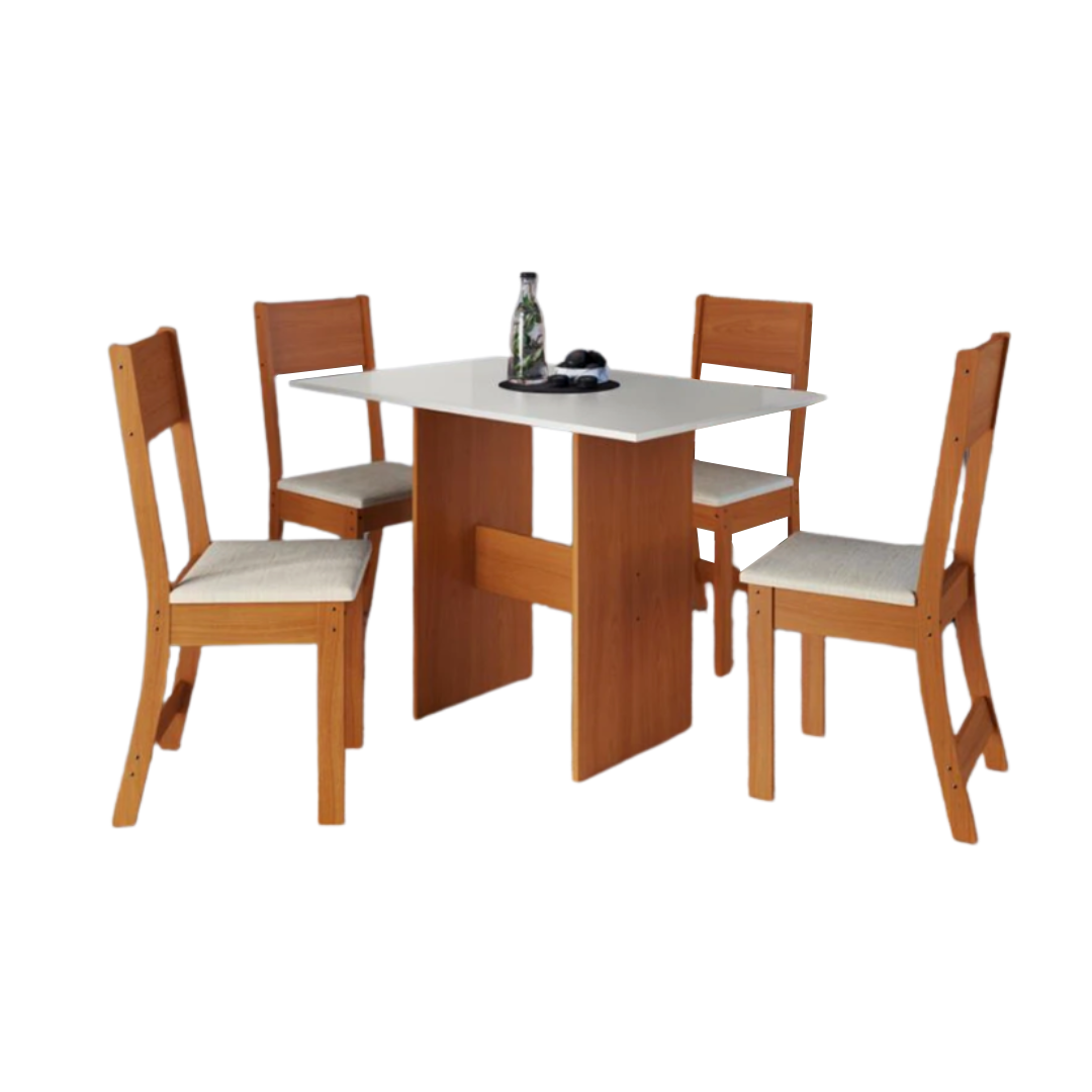 Conjunto Mesa de Jantar e 4 Cadeiras Karla Indekes