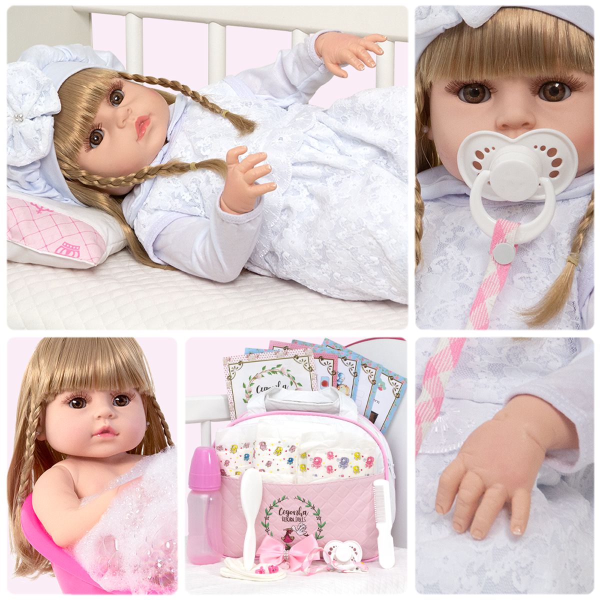 Bebe Reborn Barato Menina Silicone Boneca Vermelha Morena com Acessorios :  : Brinquedos e Jogos