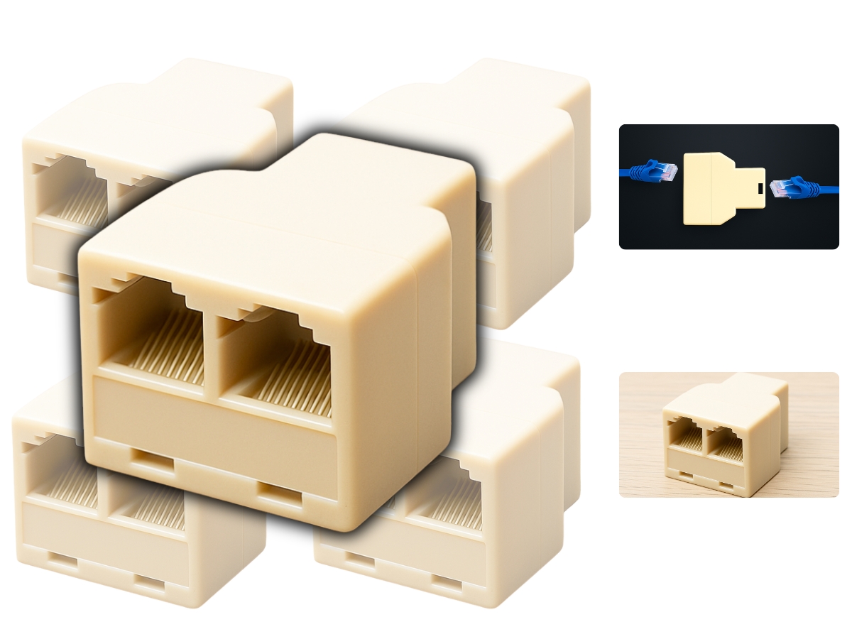 5 Conector Duplicador Cabo De Rede Rj45 1 Femea X 2 Femea - MB UTILIDADES