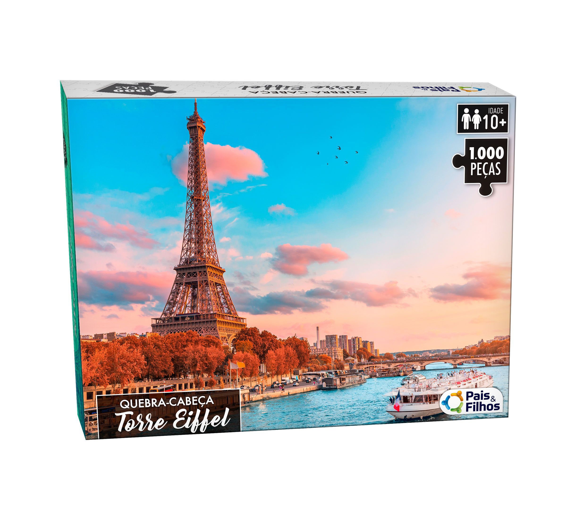 Quebra Cabeça 1000 Peças Torre Eiffel Paris Quadro Paisagens - Papelaria  Roveda