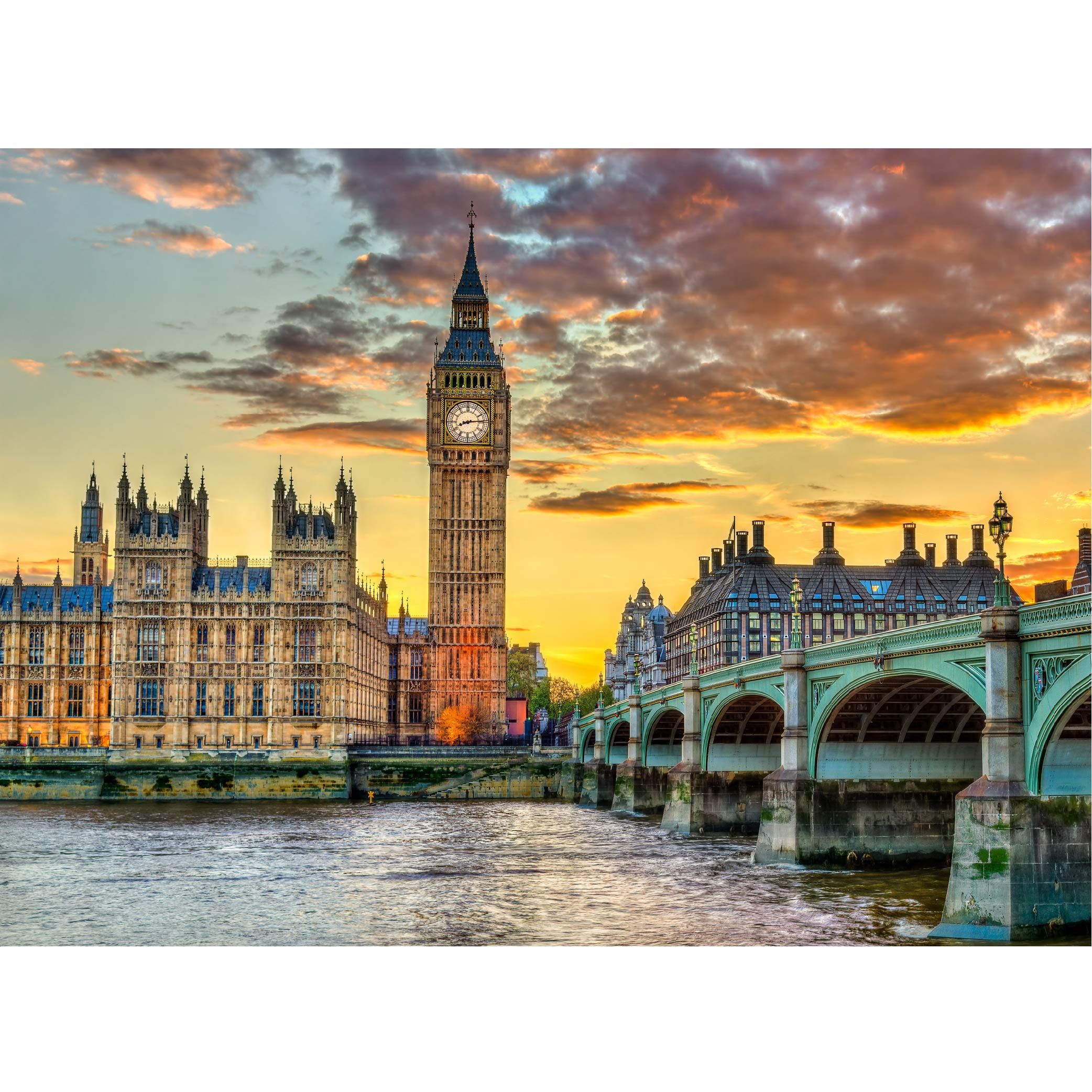Quebra Cabeça 1000 Peças Big Ben Londres Quadro Paisagens - Papelaria Roveda