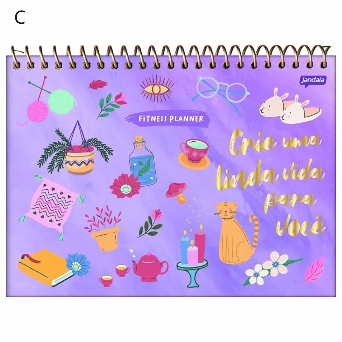 Planner Agenda Fitness 2023 Horizontal Feminino Jandaia Papelaria Roveda