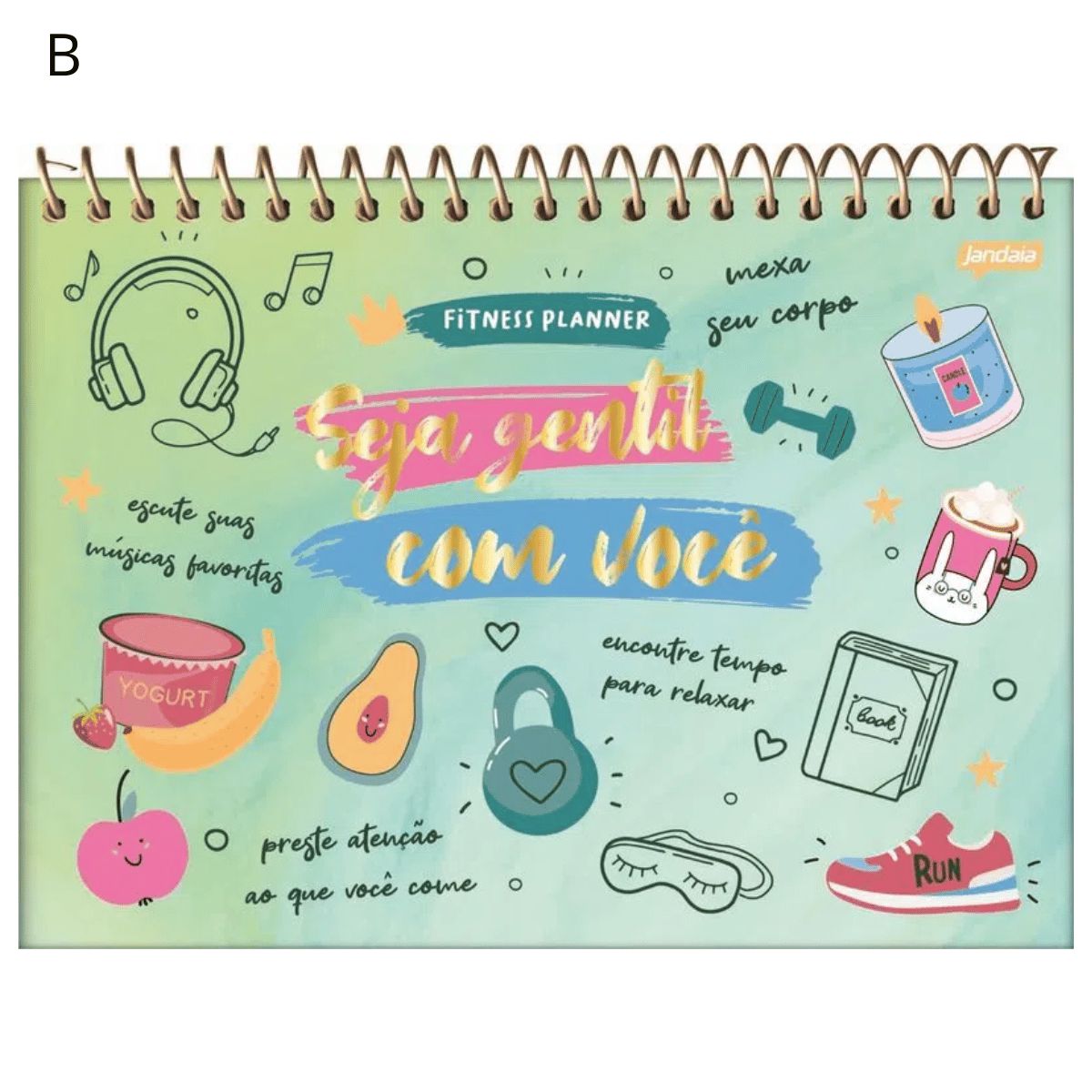 Planner Agenda Fitness 2023 Horizontal Feminino Jandaia Papelaria Roveda