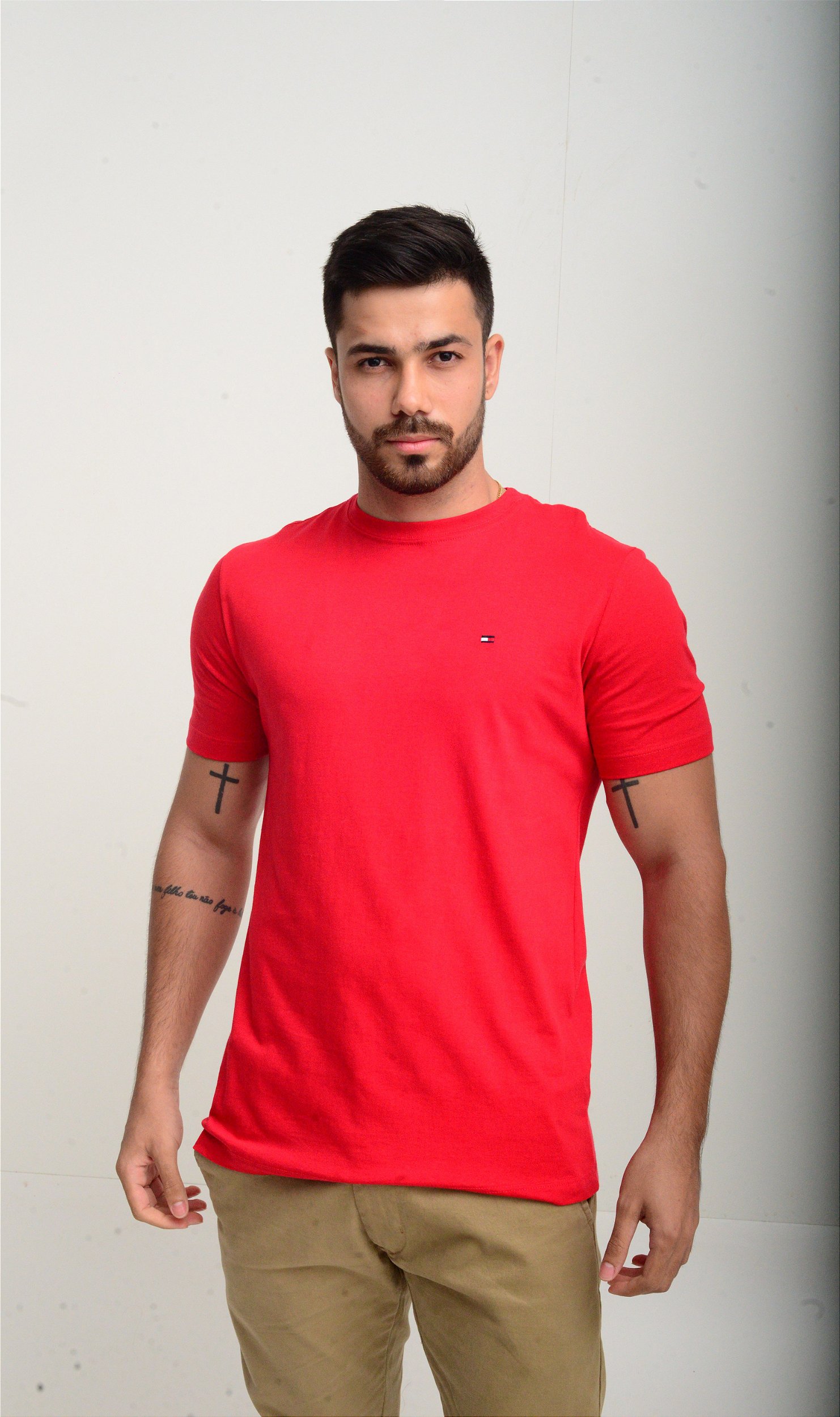 TOMMY HILFIGER Mens Red Short Sleeve Classic T-Shirt XL 