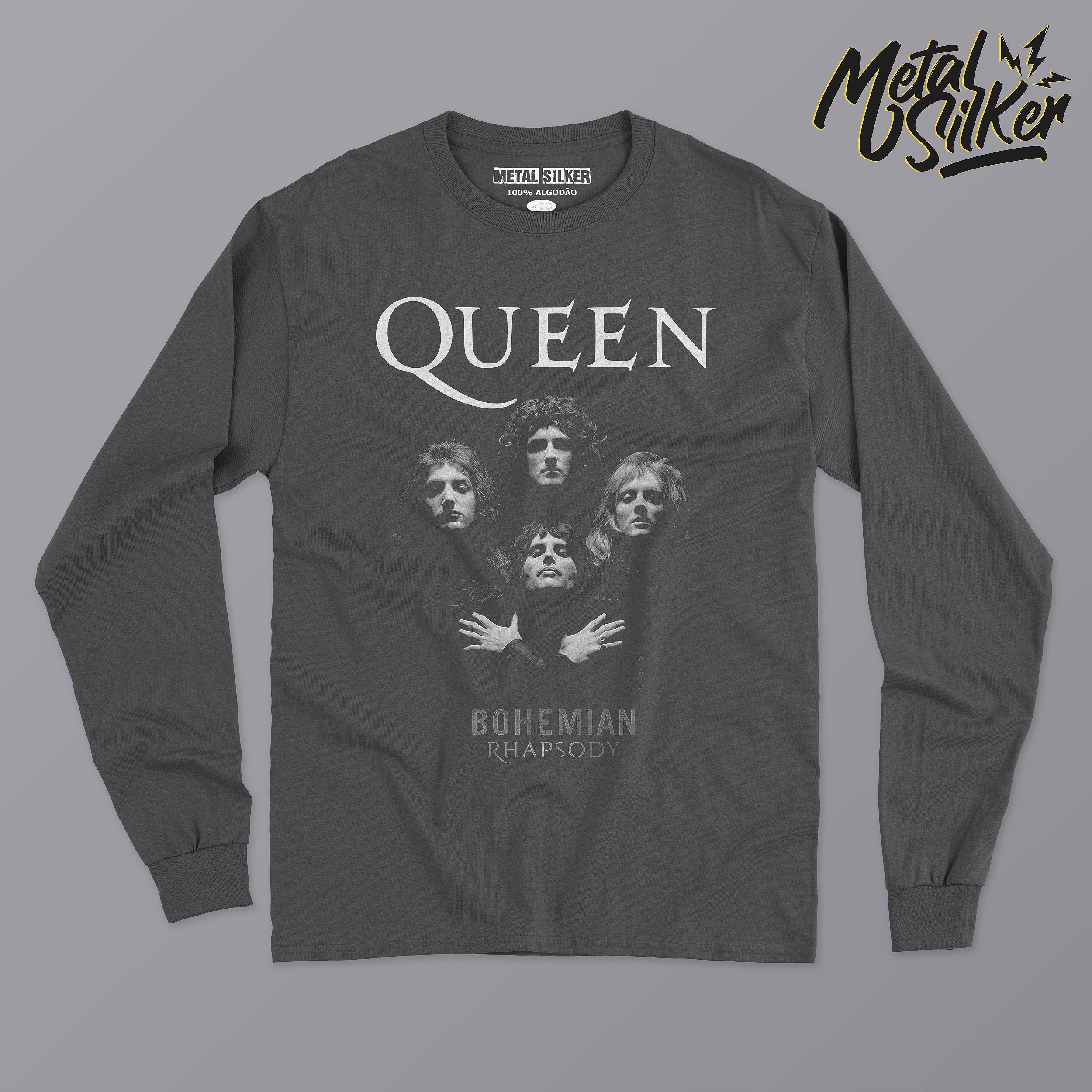Camiseta Manga Longa Queen Bohemian Rhapsody Metal Silker
