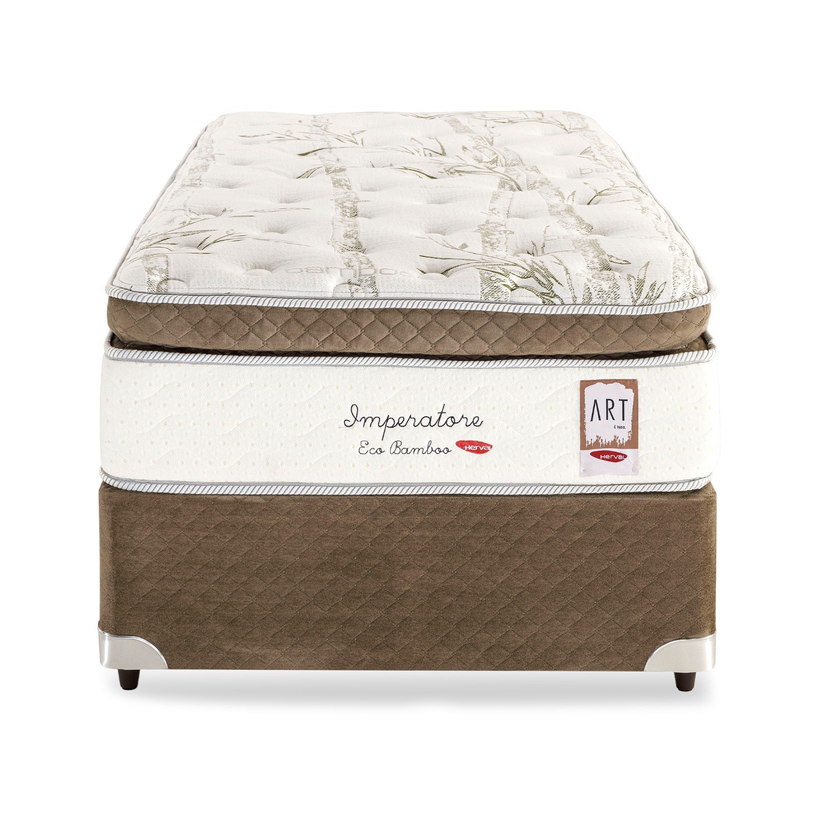 CONJUNTO: BOX + COLCHÃO HERVAL IMPERATORE SOLTEIRO 96x203 - Casa