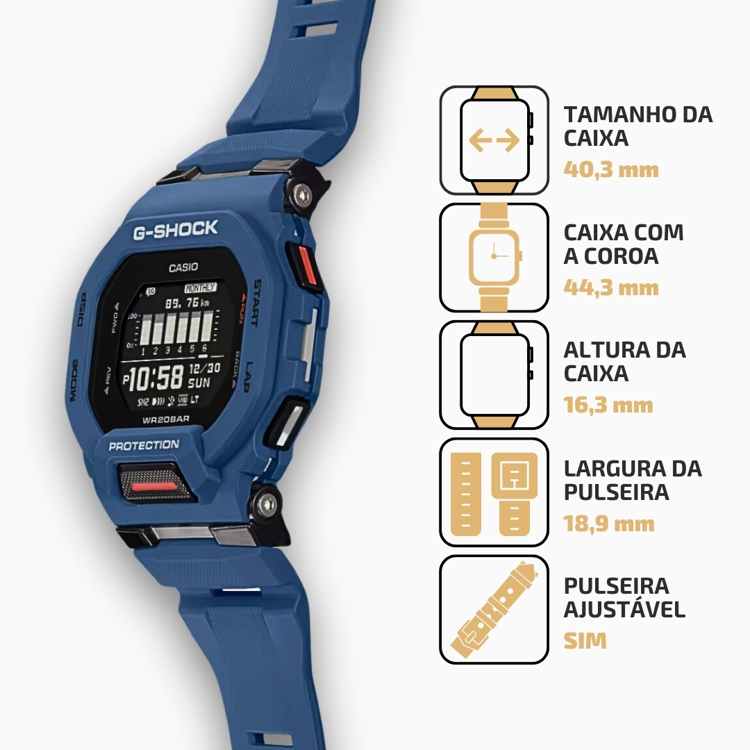Relógio Casio G-Shock G-Squad Sports Bluetooth GBD-200-2DR