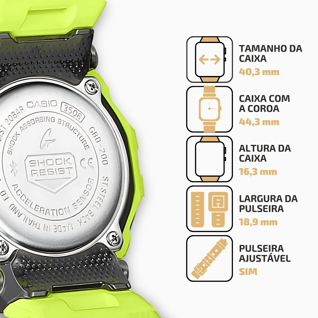 Relógio Casio G-Shock G-Squad Sports Bluetooth GBD-200-9DR