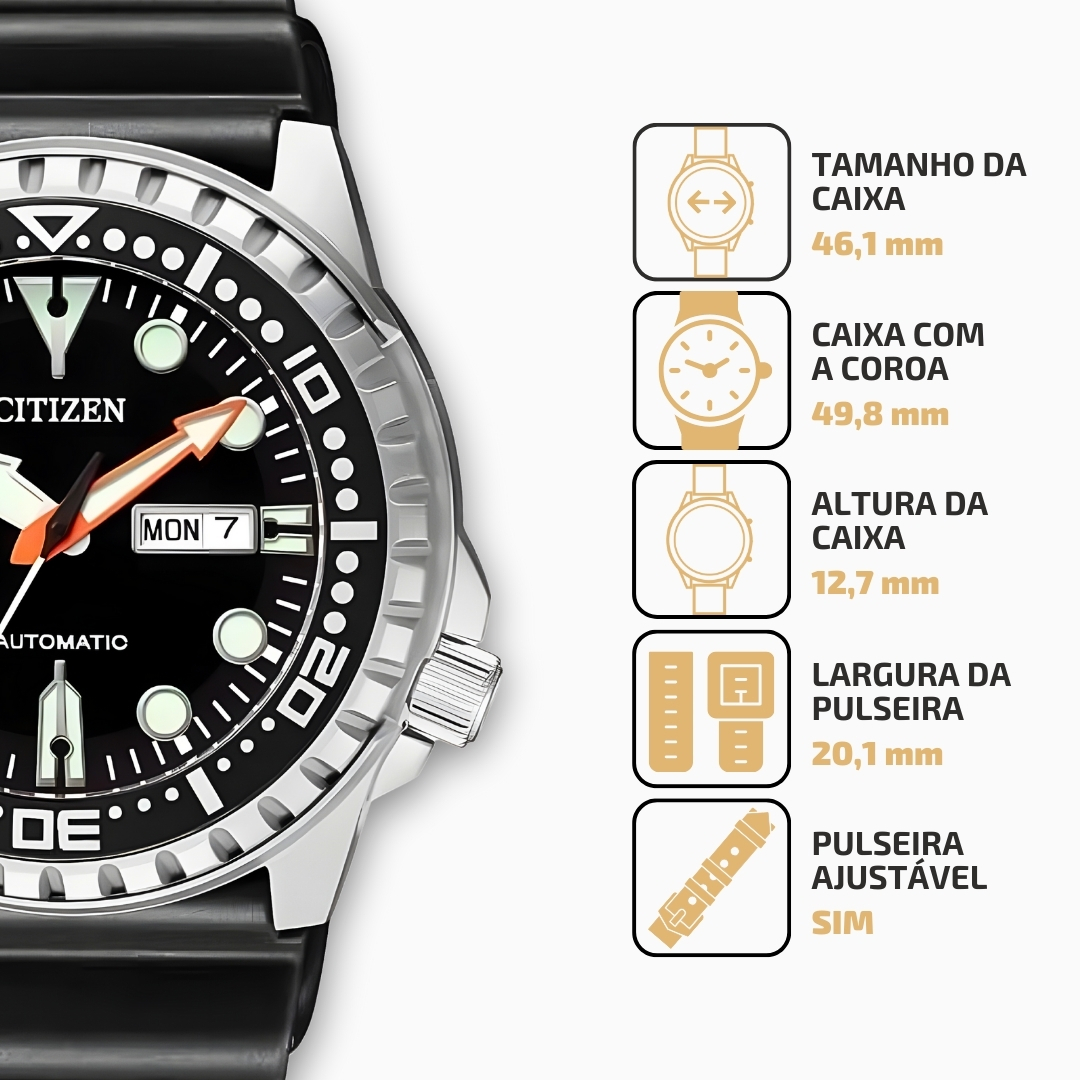Relógio Citizen Masculino Automático Marine Sport TZ31123T