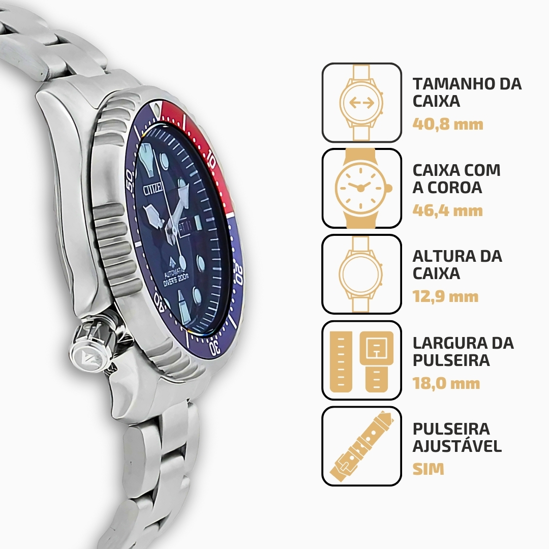 Relógio Citizen Promaster Marine Pepsi Automático TZ31696F