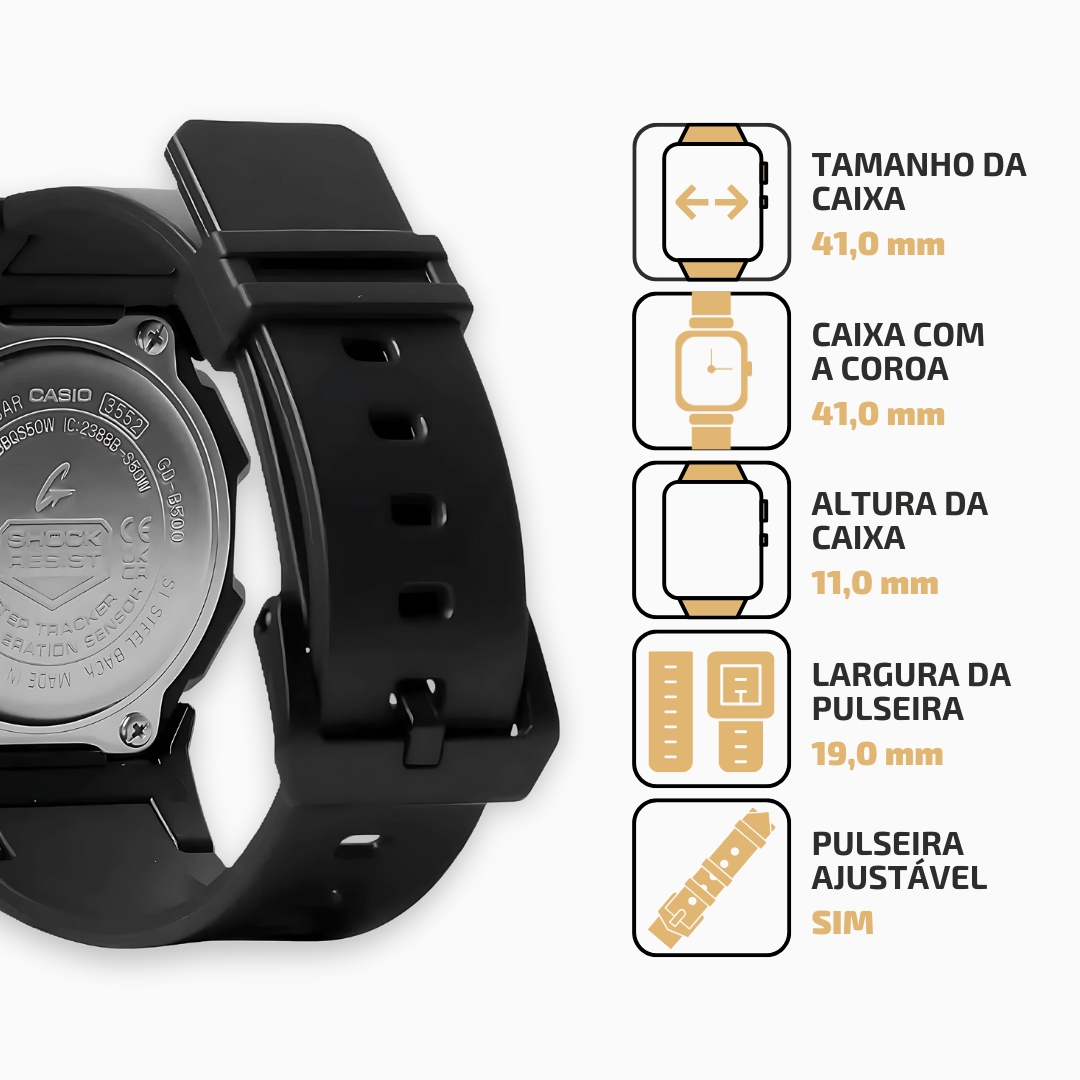 Relógio G-Shock Masculino Digital Preto GD-B500-1DR - Moment - nos