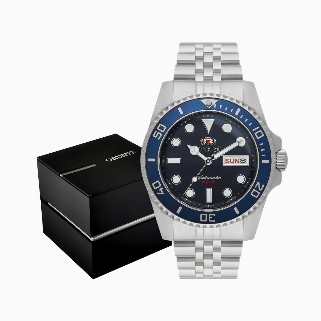 Relógio Orient F49SS033D1SX Automático Masculino Azul 100M Aço - Moment ...