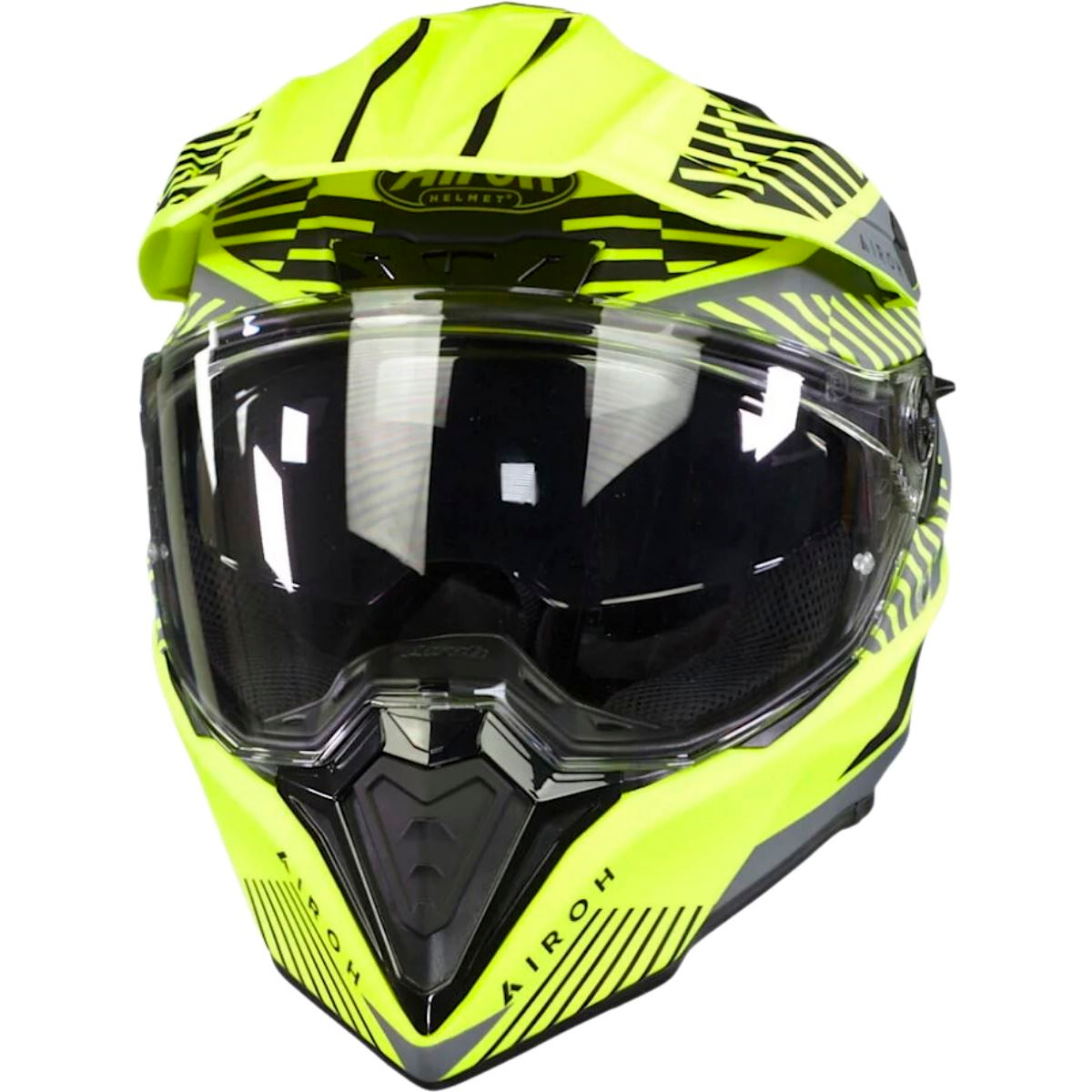Capacete Airoh Commander Boost Preto/Cinza/Amarelo Fluor Fosco