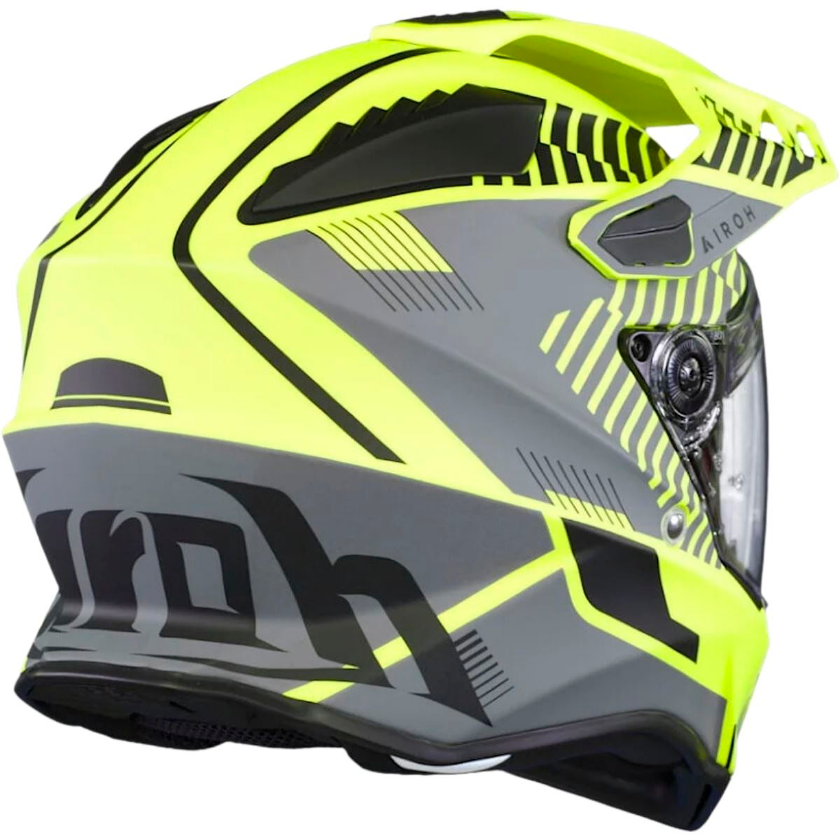 Capacete Airoh Commander Boost Preto/Cinza/Amarelo Fluor Fosco