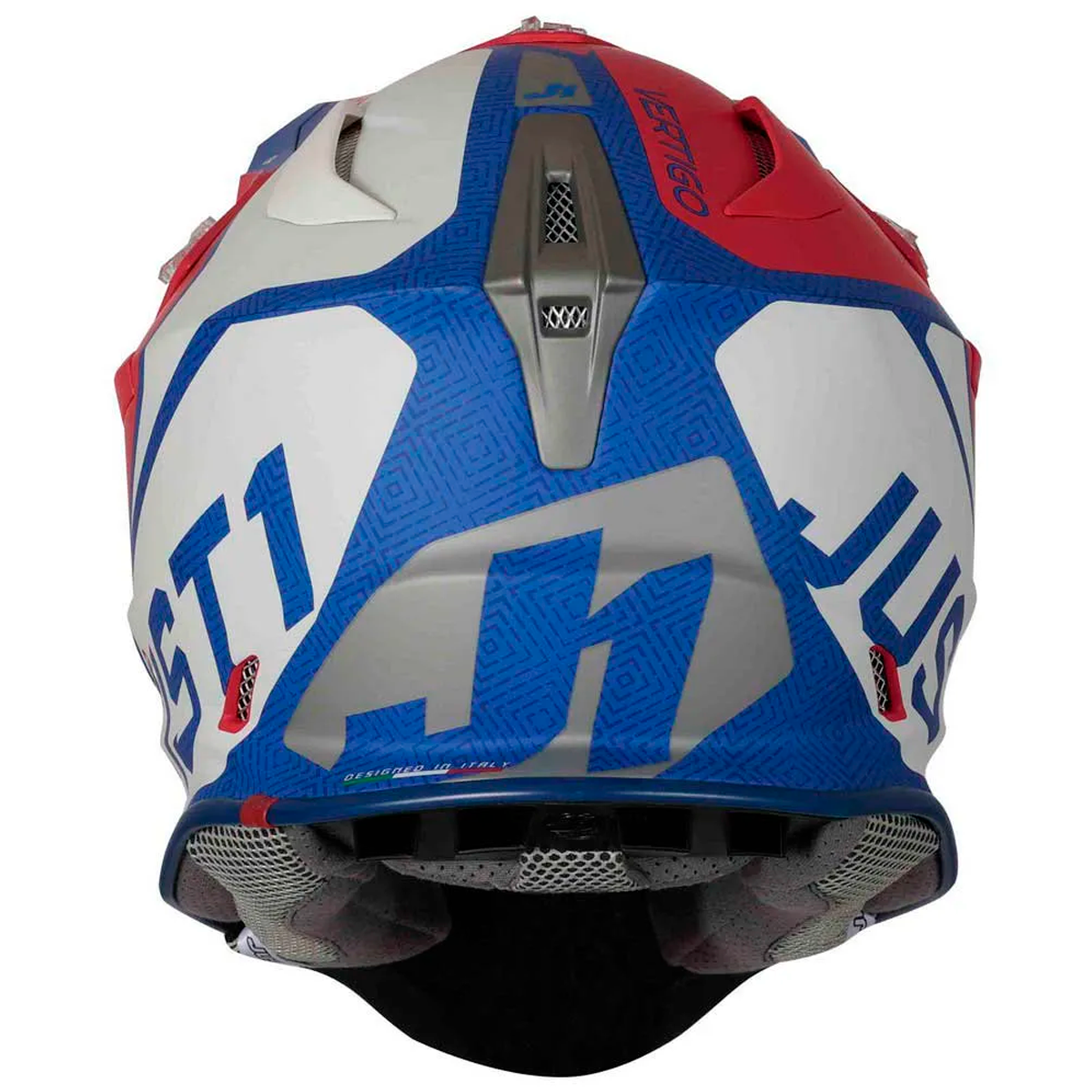 Capacete Just1 J18 Vertigo - Azul/Vermelho - Menta Motos - A