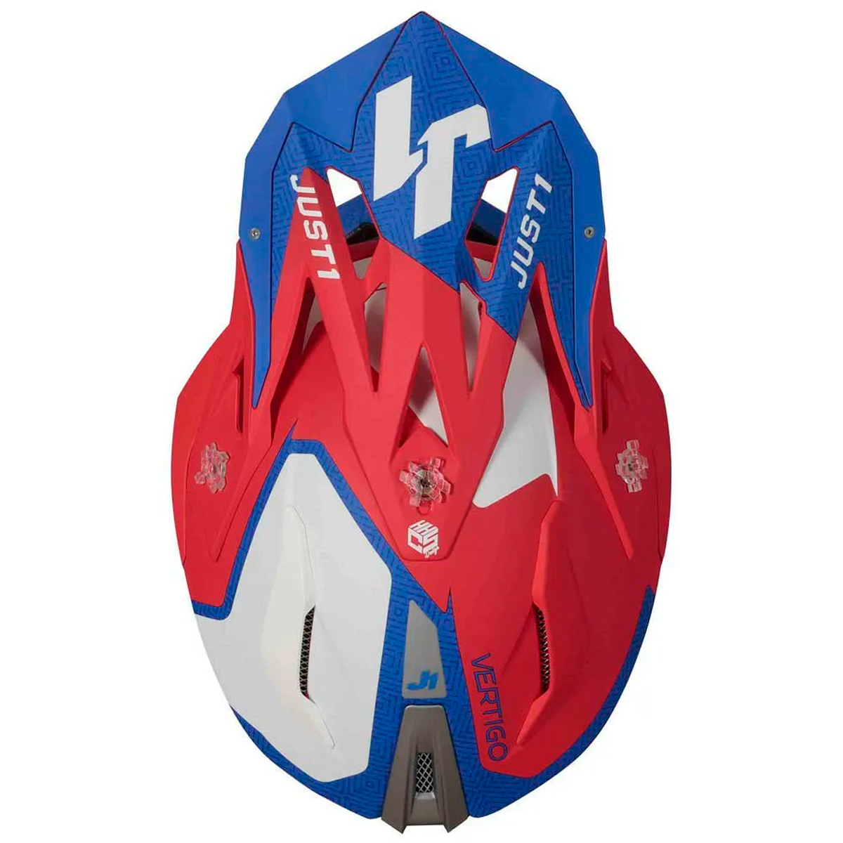 Capacete Just1 J18 Vertigo - Azul/Vermelho - Menta Motos - A