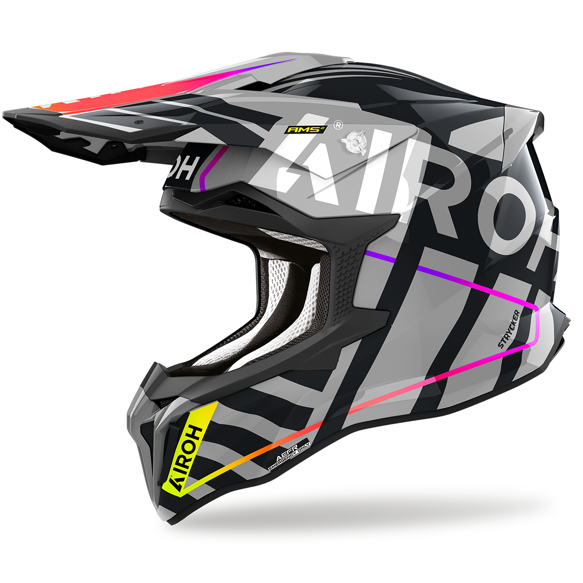 Capacete Airoh Strycker Brave Cinza - Menta Motos - A Melhor Loja
