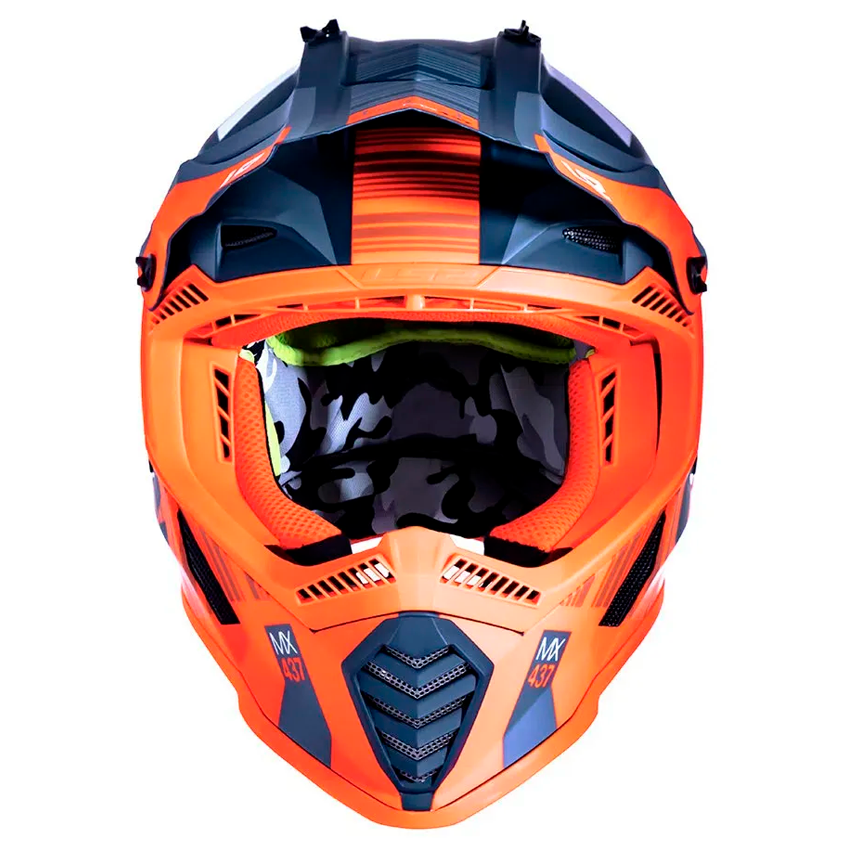 Capacete LS2 MX437 XCode Laranja/Azul - Menta Motos - A Melhor