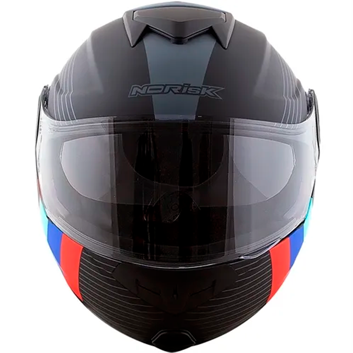 Capacete Norisk Route FF345 Articulado Stroke Preto/Azul - Menta
