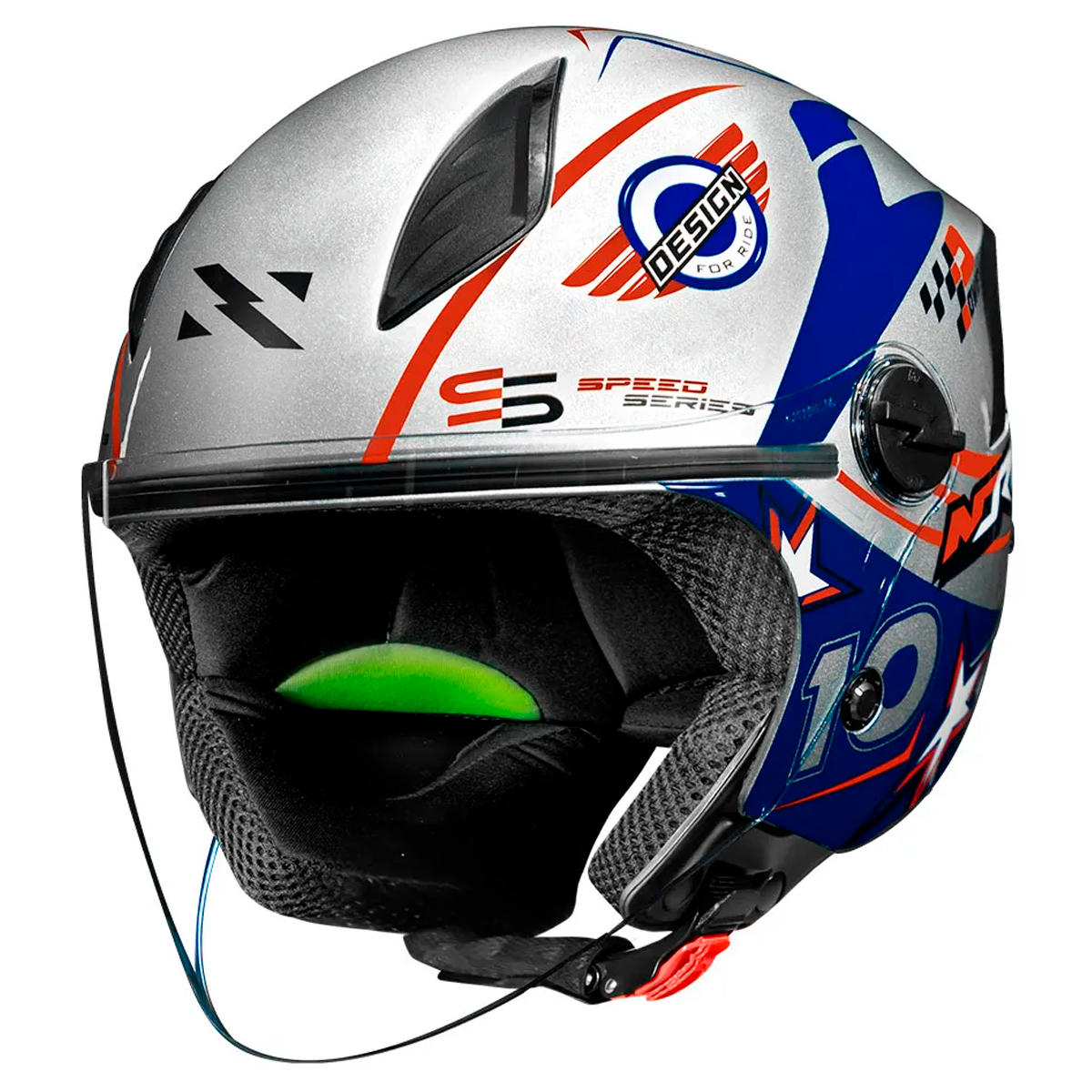 Capacete Norisk Neo Galaxy Prata/Azul - Menta Motos - A Melhor