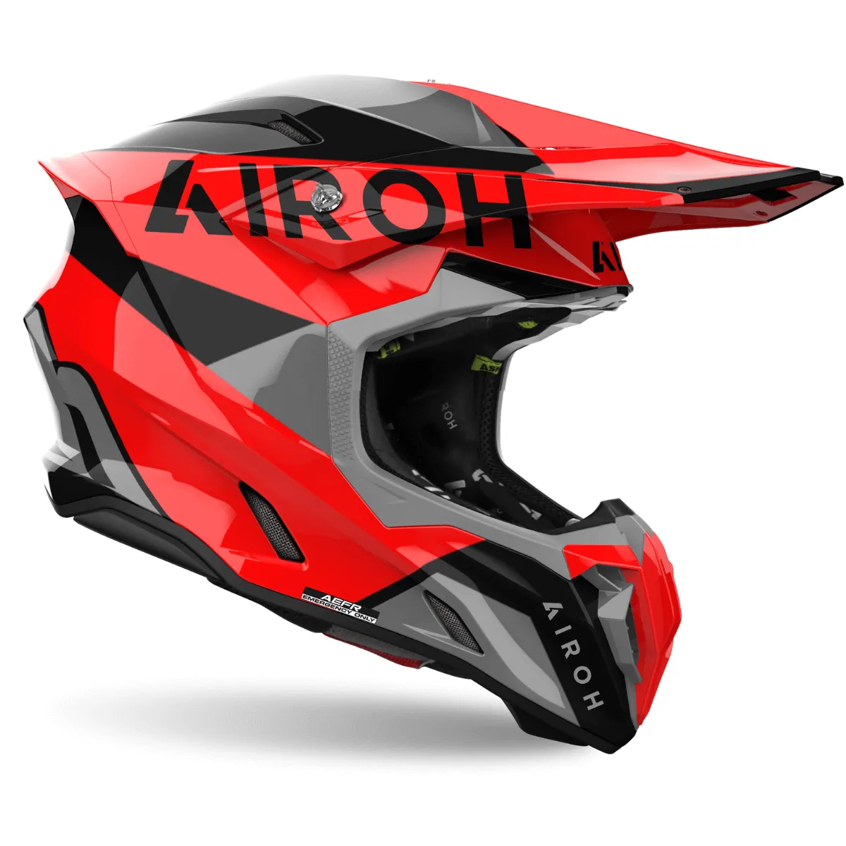 Airoh Twist 3 ソリッド モトクロス ヘルメット Capacete Airoh Twist 3 King Vermelho brilho - Menta Motos - A