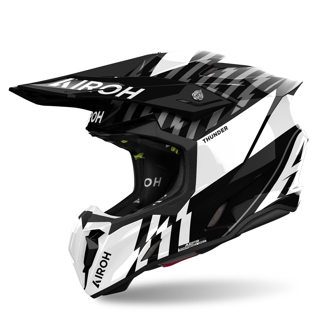 Capacete Airoh Twist 3 Thunder Preto Branco brilho - Menta Motos